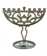 Menorah Silvertone Chanukah Candle Holders Chanukah 4 3/4”Rite Lite Judaica - $254.32 MXN