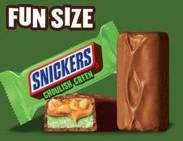 SNICKERS-GREEN Ghoul Nougat Milk Chocolate Caramel Snack Size BAR-BULK Bag Price - £14.24 GBP+