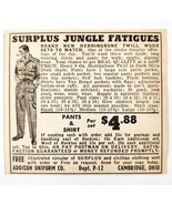 1947 Addison Uniform Jungle Fatigues Advertisement Vintage Military Surp... - $19.99