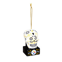 Pittsburgh Steelers NFL Sugar Skull Day of the Dead Ornament 3.23&quot;H - £12.46 GBP