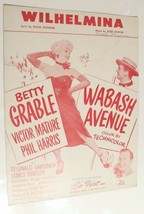 Wilhelmina Sheet Music 1950 Victor Mature Betty Grable - $7.91