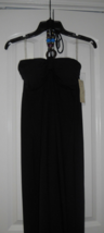 Derek Heart Juniors Black beaded halter asymmetrical hem stretch maxi dress M - $12.00