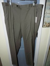 CALVIN KLEIN JRMYP Light Brown Flat Front Dress Pants Size 40 x 30 Men&#39;s... - £37.32 GBP