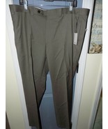 CALVIN KLEIN JRMYP Light Brown Flat Front Dress Pants Size 40 x 30 Men&#39;s... - $57.85
