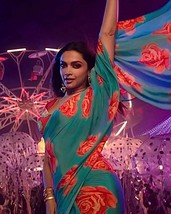 Deepika Padukone Inspired Green Floral Bollywood Saree For Women, Jawan Movie Sa - £50.79 GBP