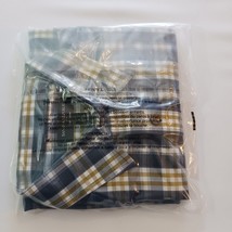 Banana Republic Men's White Blue Gold Plaid Long Sleeve Button-Up Cotton Shirt L image 14