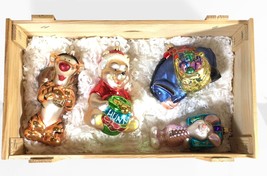 Disney&#39;s Winnie the Pooh &amp; Friends Glass Christmas Ornaments By Polonaise w/ Box - $841.13