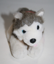 Build A Bear Husky Dog Puppy 6&quot; Plush Magnet Red Bandana Stuffed Small Soft Toy - £9.18 GBP