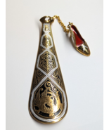 VTG Damascene Style Shoehorn Dragon Swirl Chained High Heel Shoe Charm G... - $53.51 CAD