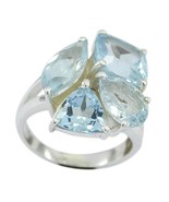 Jaipur 925 Sterling Silver Delicate Genuine Blue Ring, Blue Topaz Blue S... - £38.75 GBP