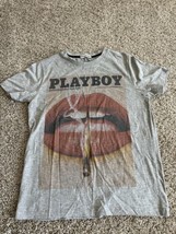 Official PLAYBOY November 2013 Smoking Lips Gray Crew Neck T Shirt Size ... - £14.93 GBP