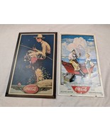 Lot of 2 Coca-Cola Metal Signs repro 1990 50th anniversary &amp; Norman Rock... - €15,11 EUR