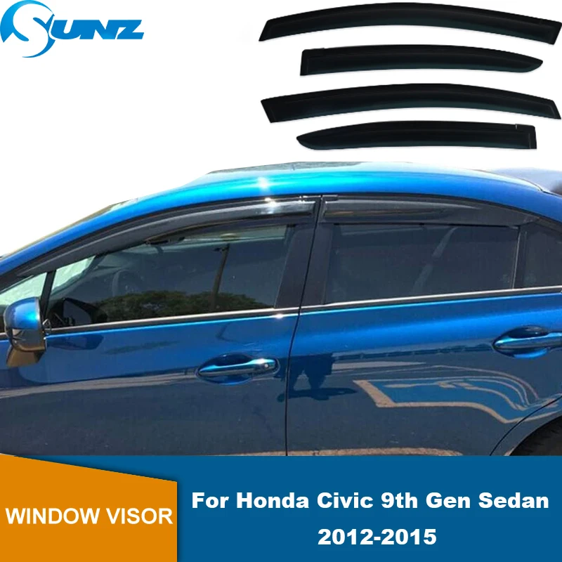 Side Window Deflectors For Honda Civic Sedan 9th 2012 2013 2014 2015 Car Window - £100.53 GBP