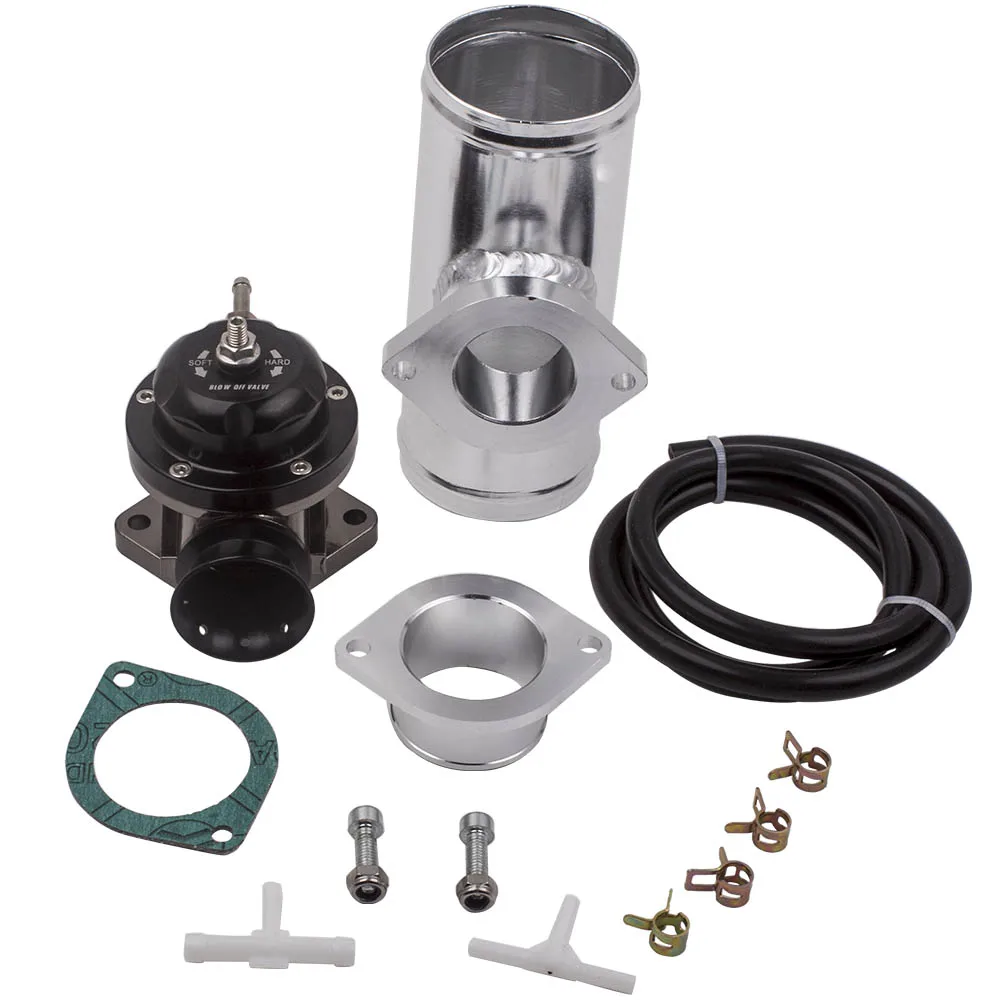 Universal Aluminum Type-rs Turbo Blow Off Valve Bov Kit+2.5&quot; Flange  Pipe - £135.59 GBP