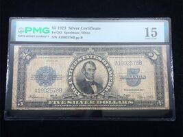 Series of 1923 $5 "Porthole" Silver Certificate Graded by PMG Ch Fine 15... - $1,336.50