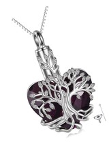 Tree of Life Urn Necklace for Ashes Heart Cremation with - £164.06 GBP