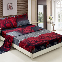 HIG 3D Sheet set -4 Pieces Rose Love Classic Romantic Moment Printed Sheet Sets - £20.77 GBP+