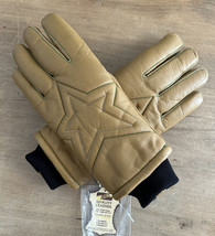 Vintage Aris Gloves Mens Medium Winter Sof tan Leather Tan NEW Sherpa Lined - £31.17 GBP