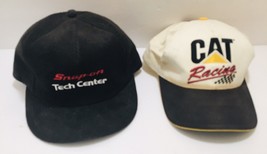 Lot of 2 Vtg. 90&#39;s CAT &amp; SNAP-ON Snapback Trucker Hat Caps Racing - £37.92 GBP