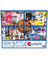 DAMAGE BOX Pepsi, 4 Puzzle Multipack, 500-Piece Novelty Mega Puzzle, for... - $33.27 CAD