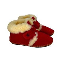 LL Bean Red Wicked Good Lamb Sheep Shearling Toddler Slippers Moccasin Size 7-8 - £31.64 GBP