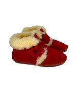 LL Bean Red Wicked Good Lamb Sheep Shearling Toddler Slippers Moccasin S... - £31.60 GBP