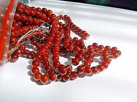 136 Red Glass Beads 6mm Glass Beads Wholesale Lot Bulk Brick Red Beads - £5.55 GBP