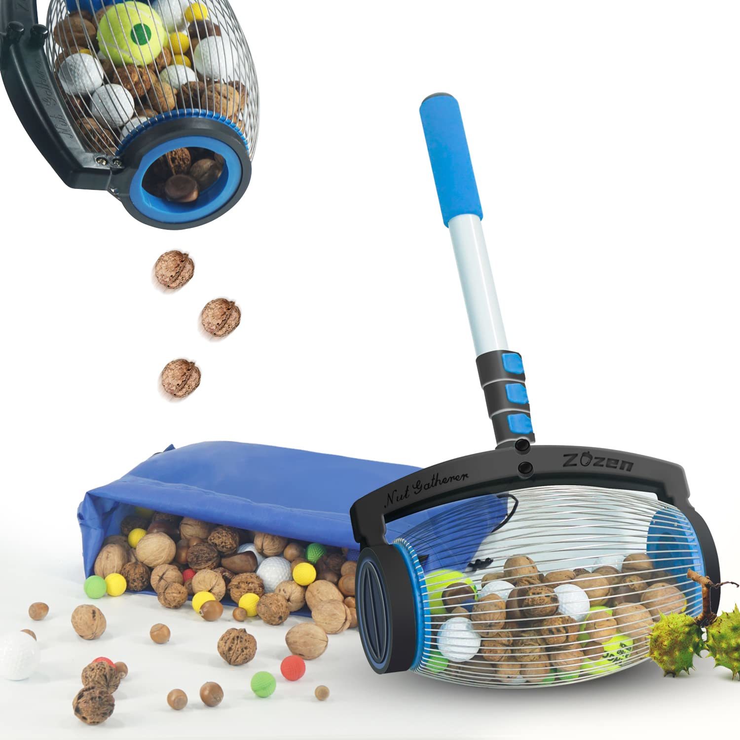 Nut Gatherer, Walnut Picker Upper - Side Opening Dump | Pecan Picker Upper - App