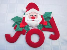 Vintage Handmade Quilted 3D Christmas Decor Santa Claus Painted Eyes “Joy” Retro - £14.88 GBP