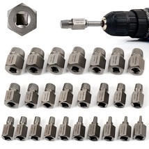 Upgrade Screw Extractor Set, 25-Piece 3/8" Inch Drive Easy Out Bolt Extractor Se - £59.14 GBP