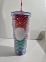 Starbucks Tumbler Rainbow w/ Straw Studded Christmas 2024 24 oz NEW - $34.99