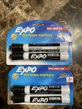 (2) Expo Dry Erase Markers Chisel Tip, Low Odor Ink Black 2 count each - £10.16 GBP