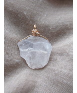 Wire wrapped Quartz stone pendant. - $8.00