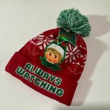 Ugly Stuff Mens Red and Green Christmas Always Watching Beanie Winter Hat - £13.42 GBP