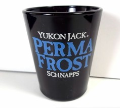 Yukon Jack Permafrost schnapps black ceramic shot glass blue white - £4.74 GBP