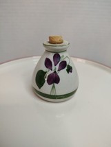 Vintage 2&quot; Torquay Violets Perfume Bottle Bud Vase Devon England Bathes ... - £10.49 GBP