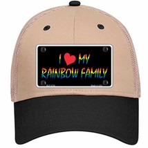 I Love My Rainbow Family Novelty Khaki Mesh License Plate Hat - £21.81 GBP