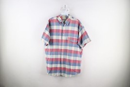 Vtg 90s Streetwear Mens L Short Sleeve Collared Button Down Shirt Rainbo... - $39.55