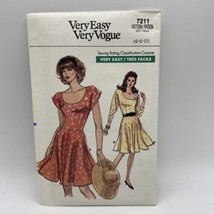 Vogue Sewing Pattern 7211 Size 6-8-10 Very Easy Very Vogue Uncut New 1988 Cute! - £9.64 GBP