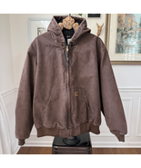 Y2K Carhartt J168 Chestnut Brown Hooded Canvas Coat 2XL - $139.29 CAD
