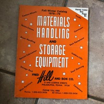 Vintage 1978-79 Material Handling Storage Equipment Catalog Fred Hill &amp; Sons - £17.39 GBP