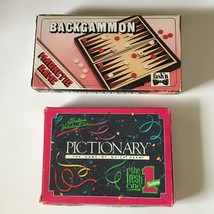 Fold Up Magnetic Travel Backgammon Game TC No 226 &amp; Salem Cigarette Pictionary  - £12.66 GBP