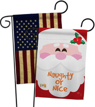 Naughty Or Nice - Impressions Decorative USA Vintage - Applique Garden Flags Pac - £25.14 GBP