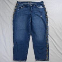 Knox Rose 16 Slim Taper Tribal Outseam Medium Wash Stretch Denim Jeans - £19.90 GBP