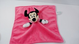 Disney Baby Minnie mouse dark pink plush baby security blanket wearing bow - £7.00 GBP