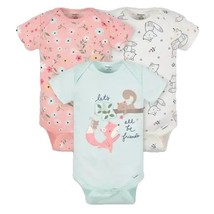 3pk Gerber Baby Girl&#39;s Short Sleeve Pull-Over /Snap Bodysuit Tee (18M) -... - $9.49