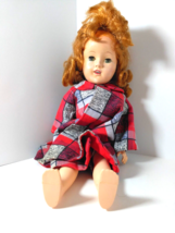 Creepy? Halloween Girl Doll/White Dress With Red Coat Eyes Open/Close Needs TLC - £13.17 GBP