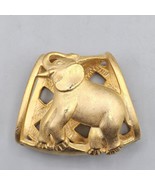 Reversible Scarf Clip Elephant Basket Weave Matte Gold Tone Fused Slide ... - $20.43 CAD
