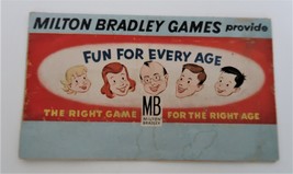 Vtg Milton Bradley Games Advertising Ephemera Right Game for the Right Age - £15.63 GBP