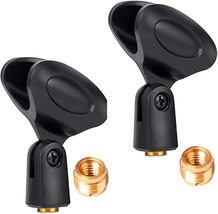 2 PCS Black Universal Nut Adapter Microphone Clip Clamp Holder For All M... - £5.95 GBP